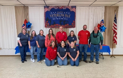 belgrade employees at the freedom lunch on veterans day