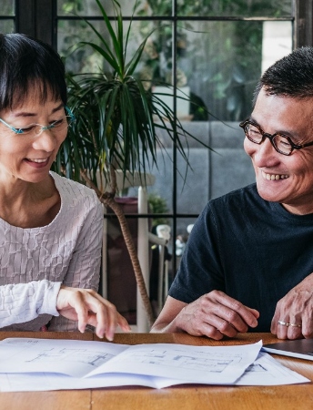 a couple working on their finances