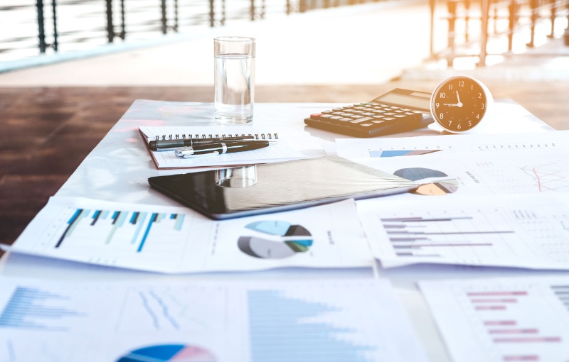 financial documents spread out on a table