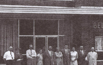 people standing outside belgrade bank