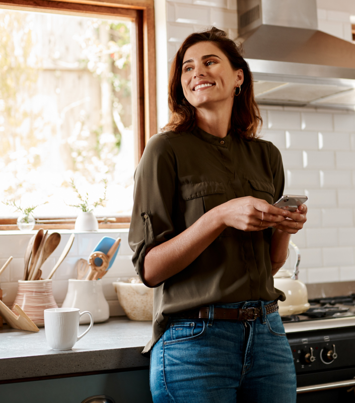 woman standing in a kitchen